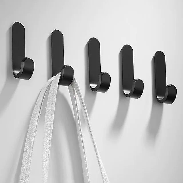 5PCS Robe Hooks Strong Viscosity 3M Adhesive Bathroom Accessories Hooks Set