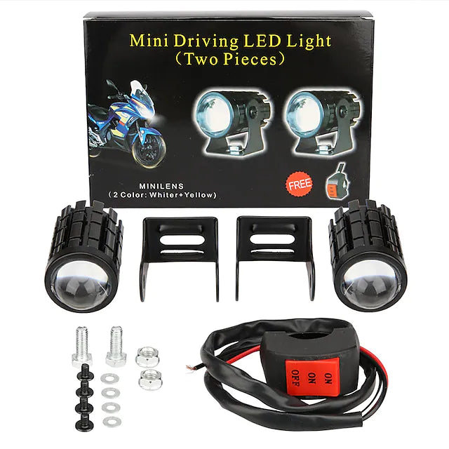 2PCS LED Motorcycle Spotlight beads Headlight Waterproof Fog Bulb Super bright LED