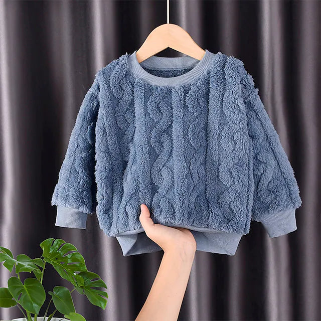 Toddler Girls' Sweater Solid Color School Long Sleeve Active 3-7 Years Winter