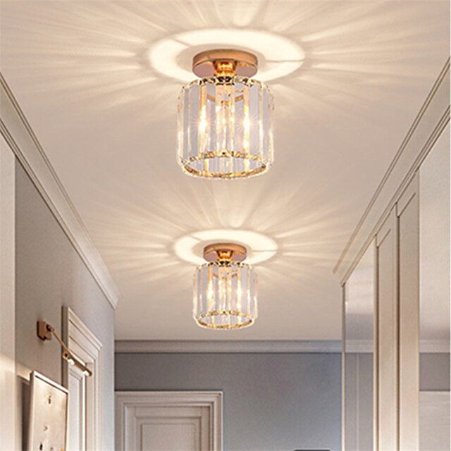 14 cm Round Square Crystal Ceiling Light LED Chandelier Corridor