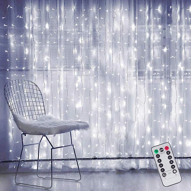 LED Window Curtain String Lights 3x3m Wedding Decoration