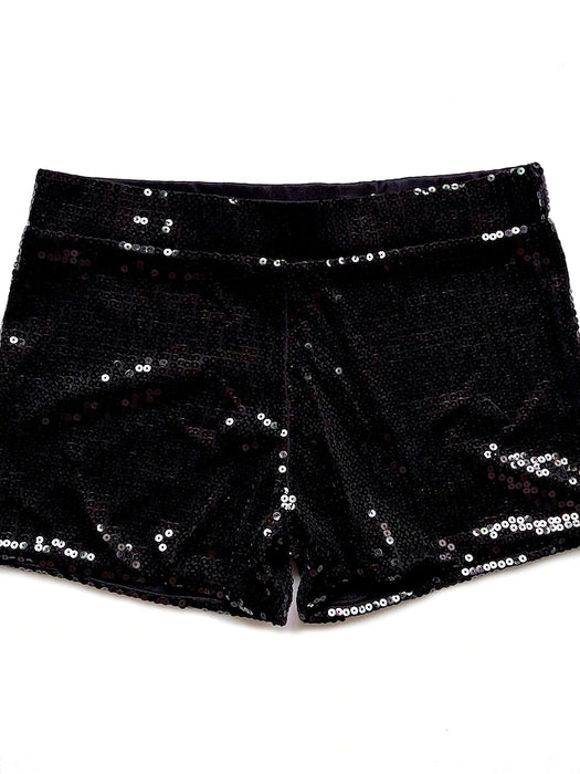 Women's Shorts Hot Pants Silver Black Gold Mid Waist Fashion Sparkle