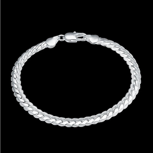 Women's Men's Chain Bracelet Twisted Baht Chain Snake Basic Classic