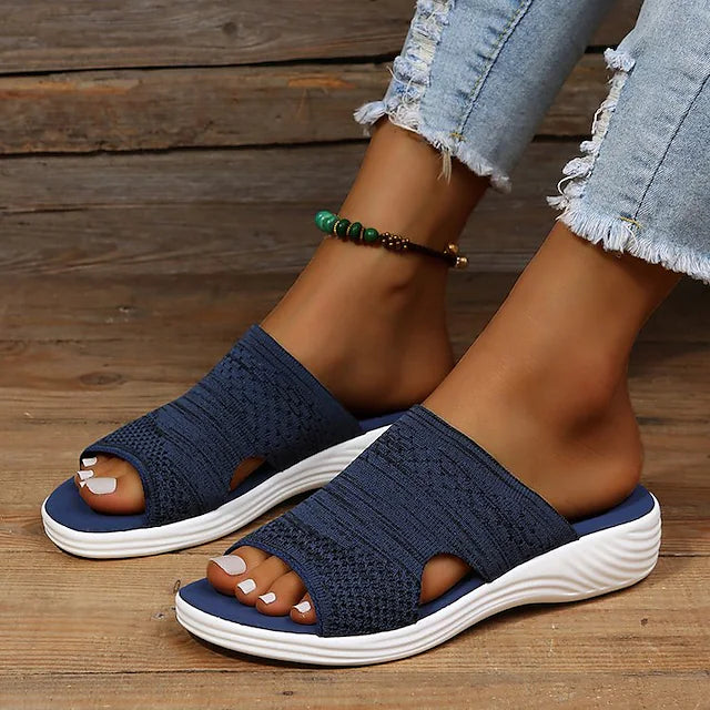 Women's Sandals Plus Size Flyknit Shoes Outdoor Daily Summer Flat Heel