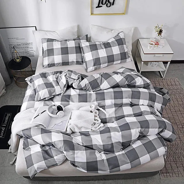 3-Piece Duvet Cover Set Hotel Bedding Sets Comforter Cover Include 1 Duvet Cover,