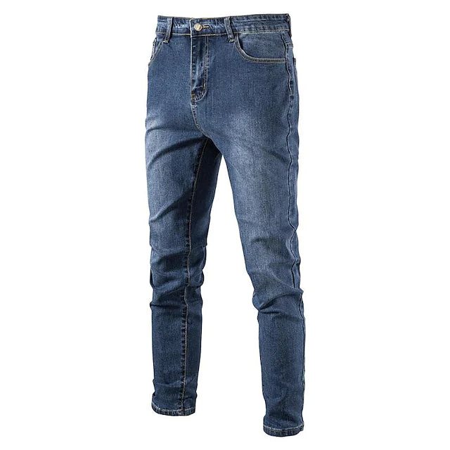 new men's jeans skinny stacked washed trend trousers casual micro-elastic japanese skinny jeans