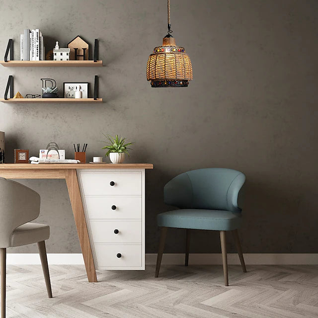 Rattan Woven Pendant Lamp 37cm Natural Simple Hand Weaved Pendant