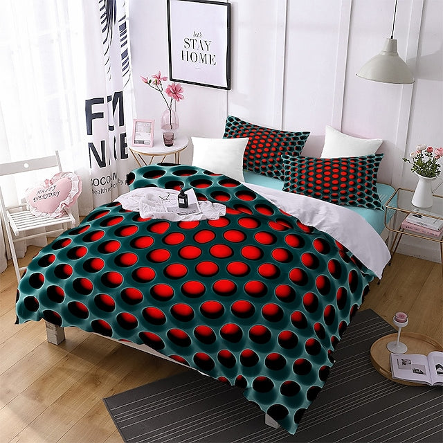 3D Geometric Pattern Duvet Cover Set Quilt Bedding Sets Stereoscopic Dense Comforter Cover,