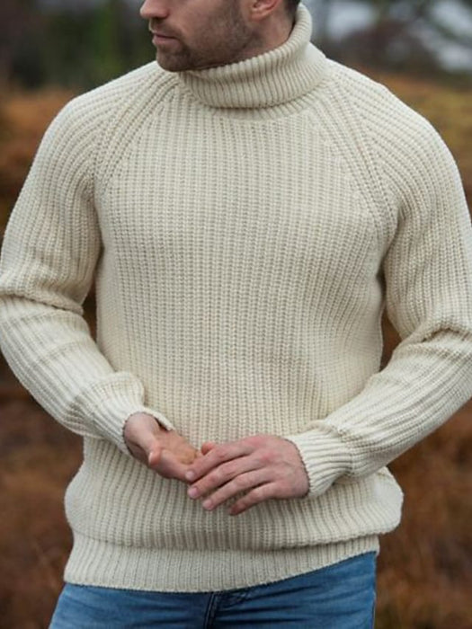 Men's Unisex Pullover Sweater Knitted Solid Color Stylish