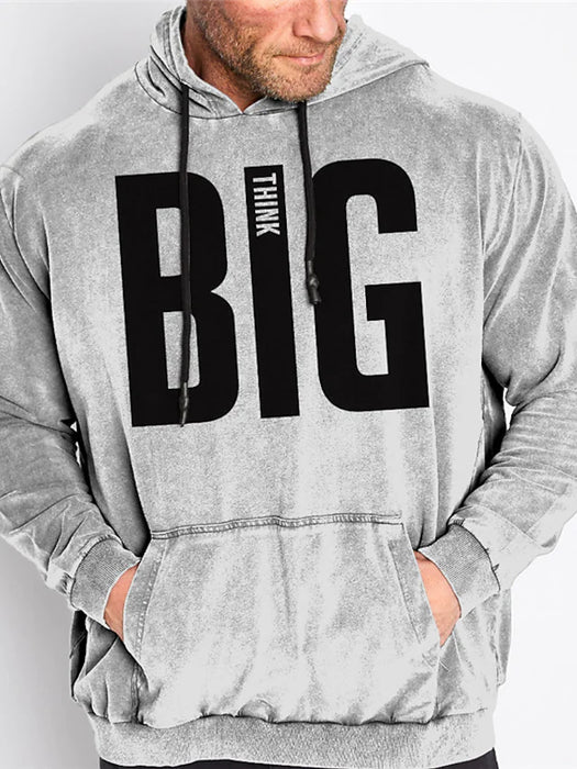 Men's Plus Size Pullover Hoodie Sweatshirt Big and Tall Letter Hooded