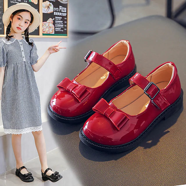 Girls' Flats Princess Shoes Leather Portable School Shoes