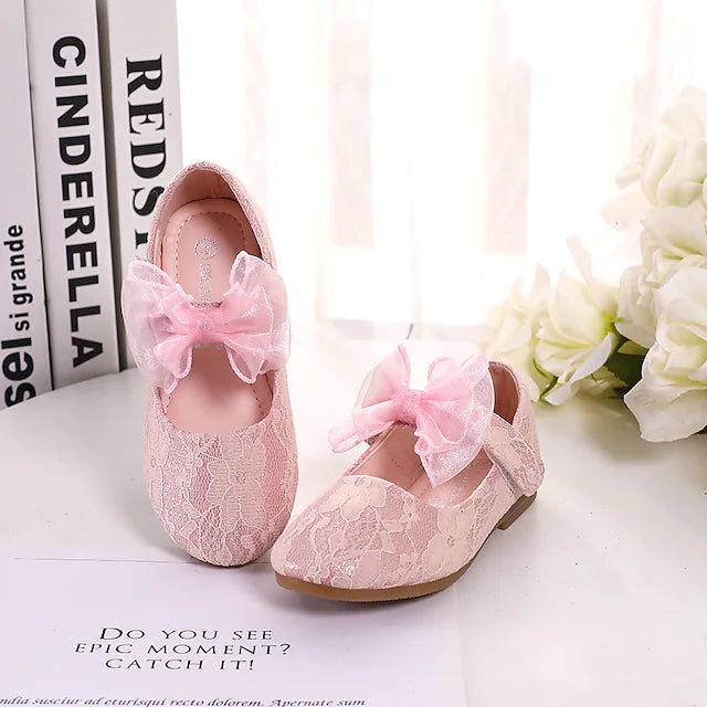 Girls' Flats Flower Girl Shoes Lace Breathable Mesh Breathability Wedding Cute
