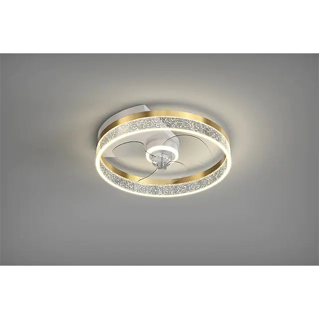 LED Ceiling Light With Fan Modern Round Black Gold 50 cm