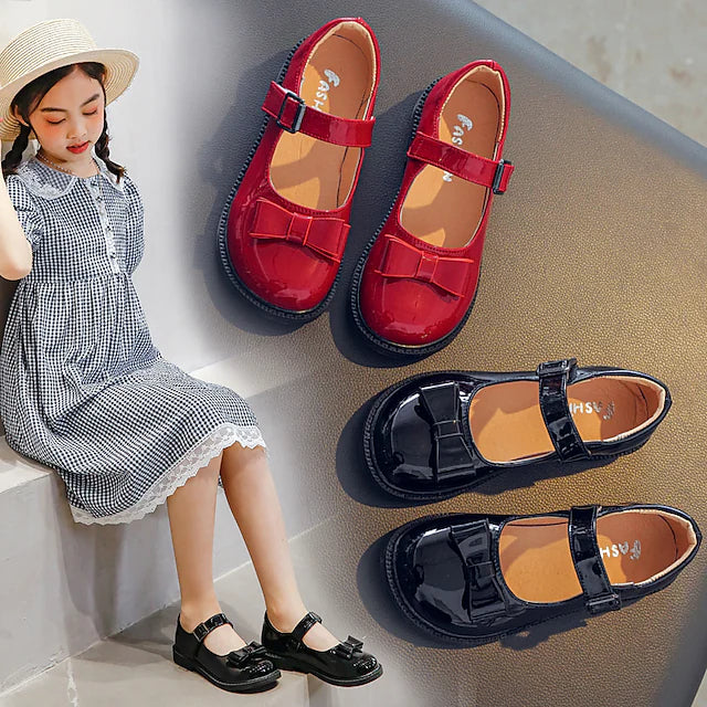 Girls' Flats Princess Shoes Leather Portable School Shoes
