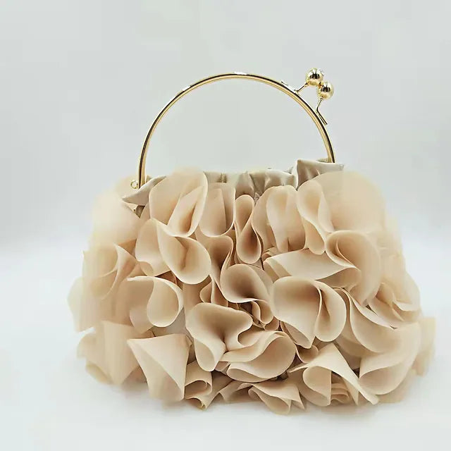 Women's Evening Bag Bridal Purse Clutch Evening Bag Silk Lace Flower Quilted