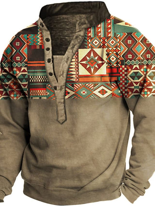 Men's Sweatshirt Pullover Graphic Prints Print V Neck Sports & Outdoor