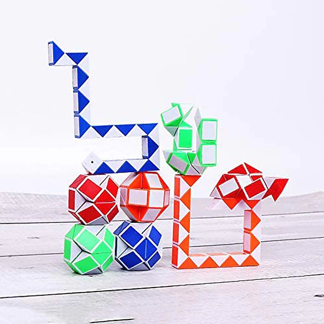 MoYu Fidget Snake Cube Twist Puzzle Magic Snake for Festive, Adults, Teens,Party Favors Stocking Stuffers Goodie Bag Fillers - 3 Pcs