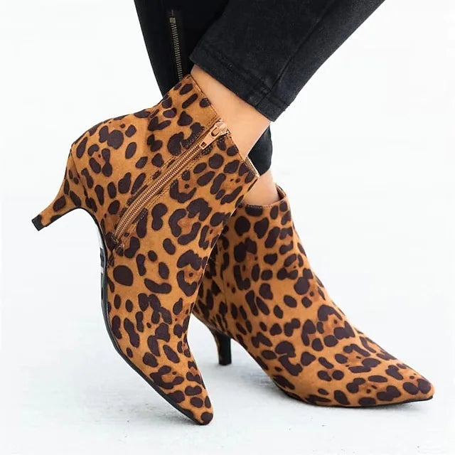 Women's Boots Animal Print Heel Boots Outdoor Daily Booties Ankle Boots