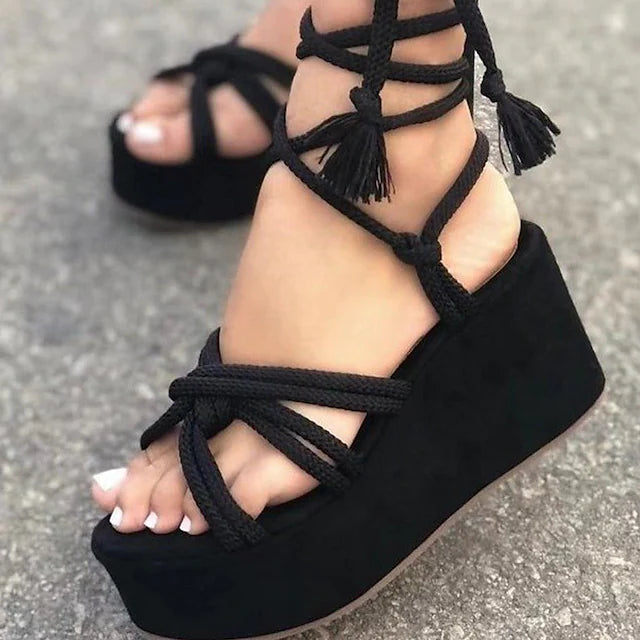 Women's Sandals Lace Up Sandals Strappy Sandals Wedge Sandals Wedge Heels