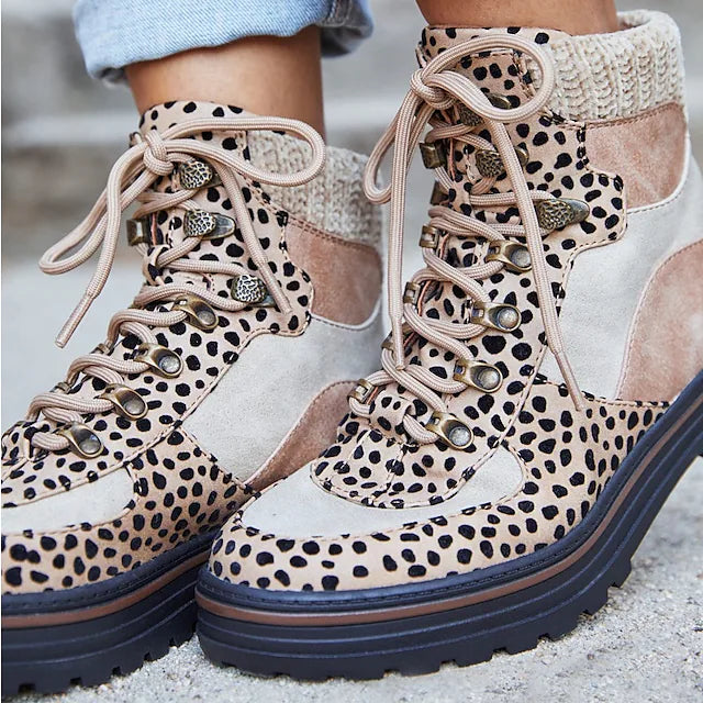 Women's Boots Combat Boots Lace Up Boots Daily Booties Ankle Boots