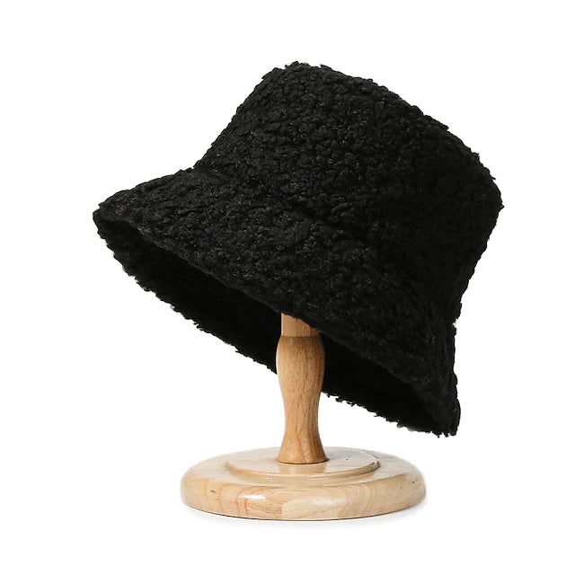 7 Colors Choice Women Winter Warm Bucket Hat Lamb Wool Panama
