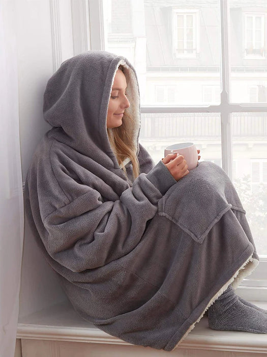 Winter Hoodie Blanket Ultra Soft Sherpa Fleece Warm Cosy Comfy Oversized