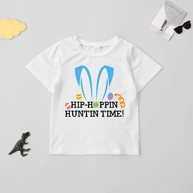 Toddler Girls' Easter T shirt Graphic Outdoor Short Sleeve Crewneck
