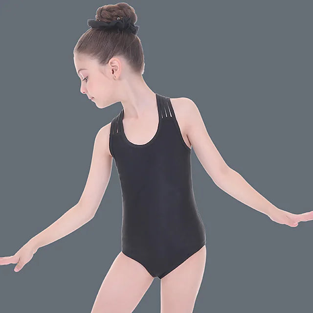 Kids' Dancewear Ballet Leotard / Onesie Hollow-out Pure Color Splicing Girls'