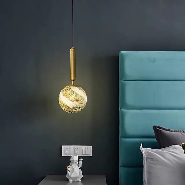 LED Pendant Light Planet Design Bedside Light Modern Gold Globe