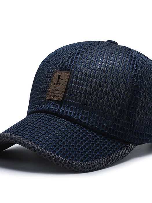 Men's Baseball Cap Trucker Hat Black Navy Blue synthetic fibre Mesh Fitness