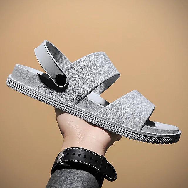 Men's Sandals Casual Classic Outdoor Daily PU Black Beige Gray Spring Summer