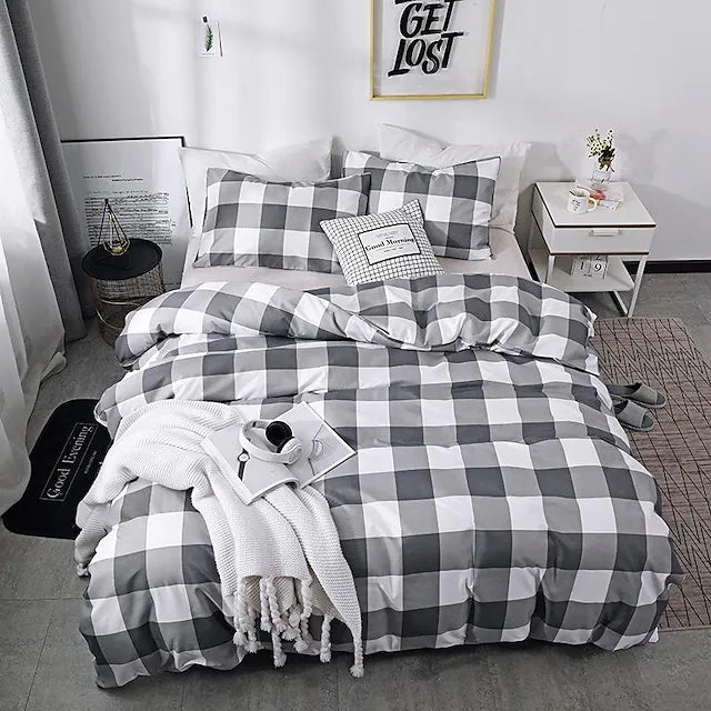 3-Piece Duvet Cover Set Hotel Bedding Sets Comforter Cover Include 1 Duvet Cover,