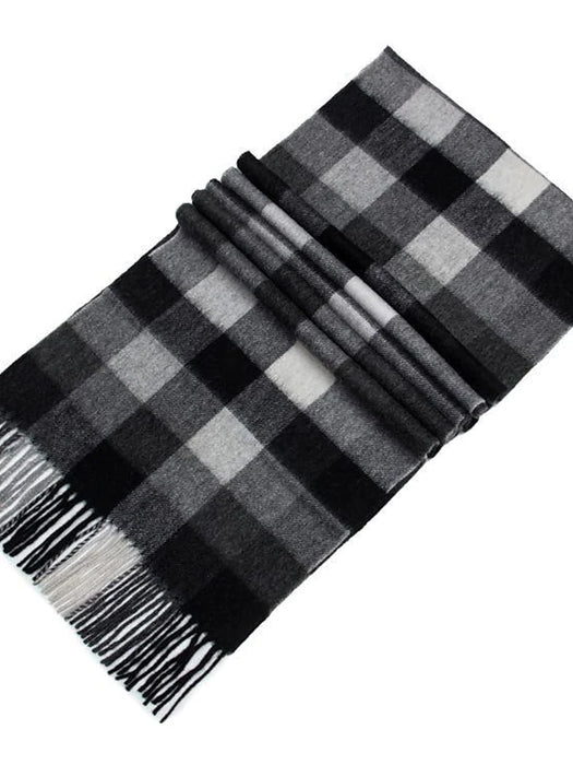 men's wool plaid scarf autumn and winter classic and versatile style long