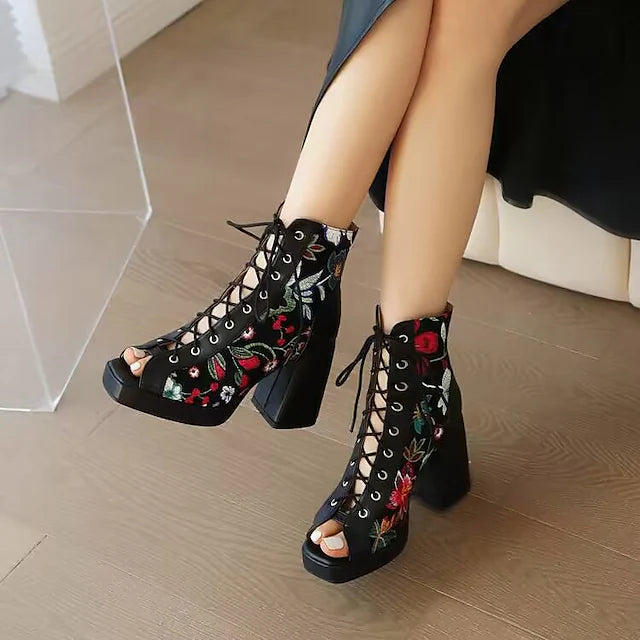 Women's Boots Sandals Boots Summer Boots Daily Chunky Heel Peep Toe