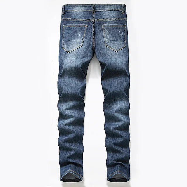 Men's Trousers Jeans Pocket Ripped Plain Wearable Outdoor Daily Holiday Cotton