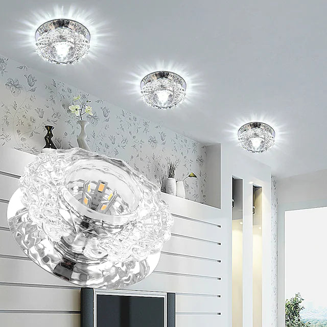 1-Light 10 cm LED Crystal Ceiling Light Unique Design Flush Mount Lights