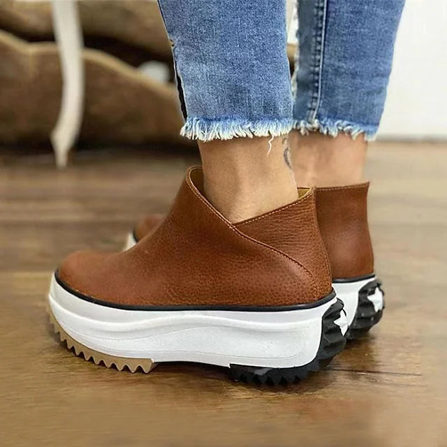 Women's Boots Plus Size Booties Ankle Boots Platform Round Toe Casual Minimalism