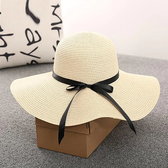 Hats Straw Straw Hat Casual Holiday Melbourne Cup Cute Pastoral With Bow(s) Headpiece Headwear