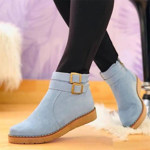 Women's Boots Suede Shoes Plus Size Daily Booties Ankle Boots Winter Low Heel