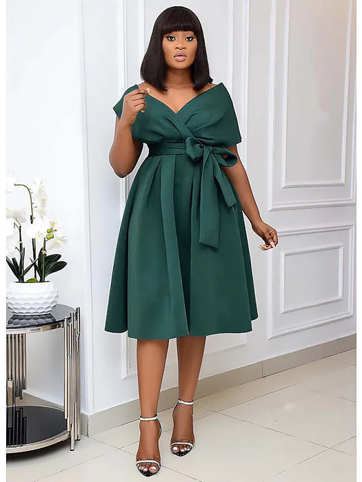 A-Line Minimalist Plus Size Party Wear Cocktail Party Dress