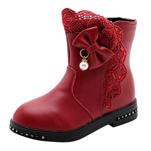 Girls' Boots Mid-Calf Boots PU Wedding Casual / Daily Fashion Boots Big Kids(7years +)