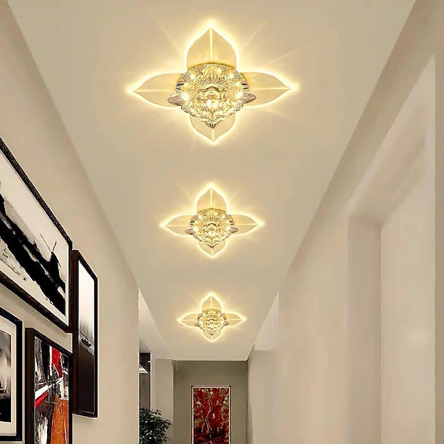 20cm LED Ceiling Light Crystal Porch Light Aisle Corridor Lamp Modern Flower