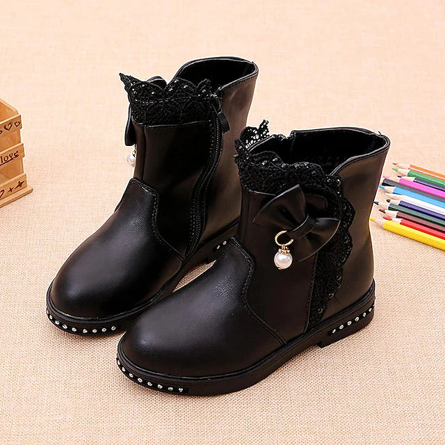 Girls' Boots Mid-Calf Boots PU Wedding Casual / Daily Fashion Boots Big Kids(7years +)