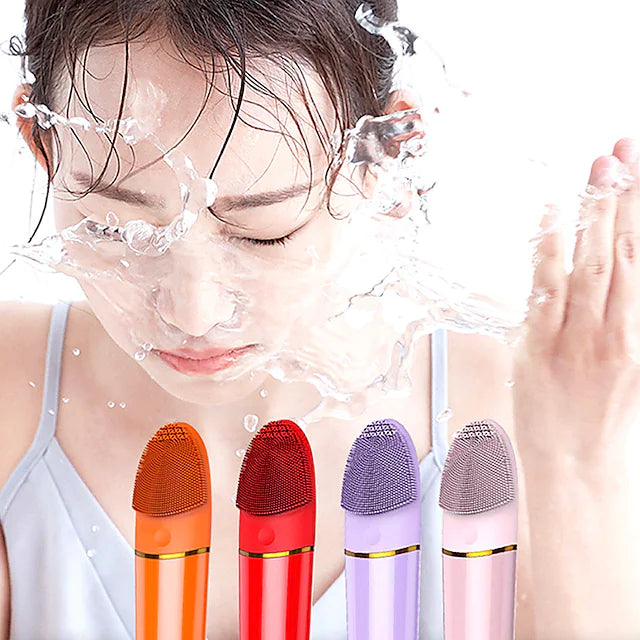 Electric Ultrasonic Silicone Household Facial Cleaning Brush Cleansing Apparatus