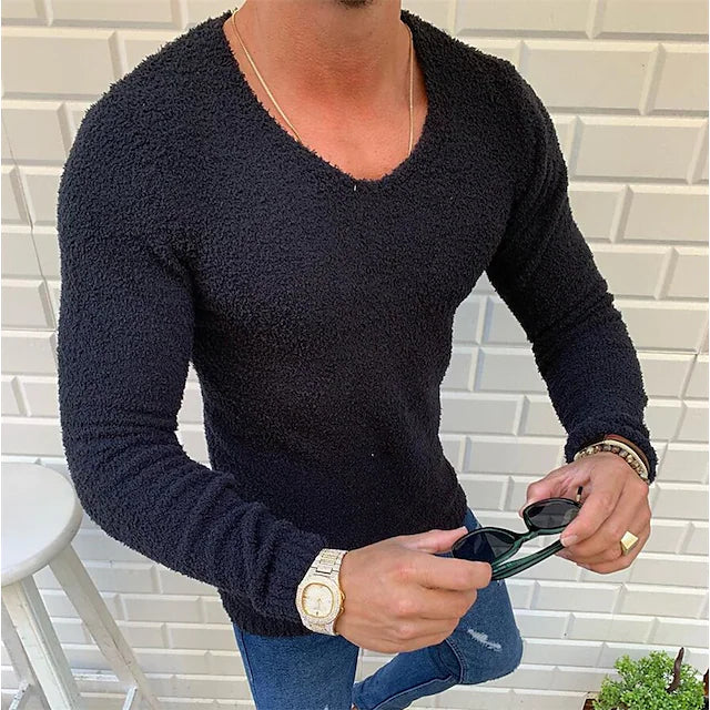 Men's Sweater Pullover Sweater Jumper Ribbed Knit Cropped Knitted