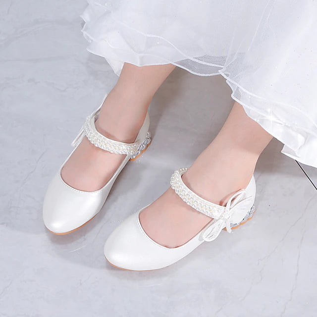 Girls' Heels Flower Girl Shoes Formal Shoes Princess Shoes Leather PU Portable