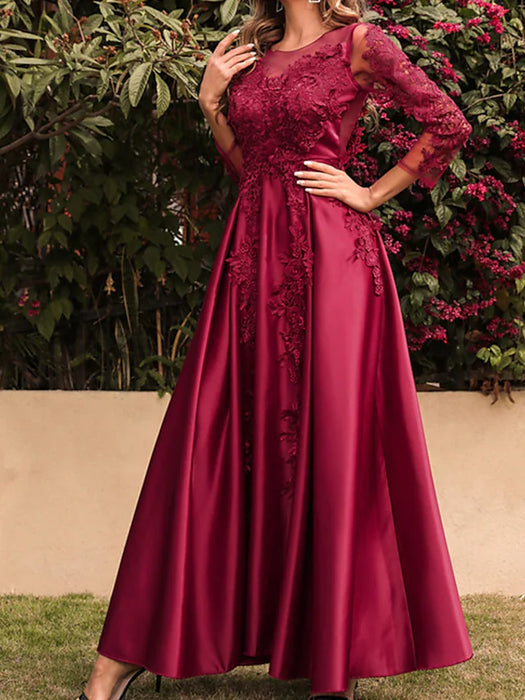 Women's Party Dress Swing Dress Long Dress Maxi Dress Red 3/4 Length