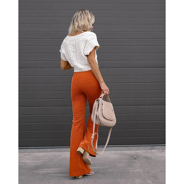 Women's Bootcut Pants Trousers Jeans Corduroy