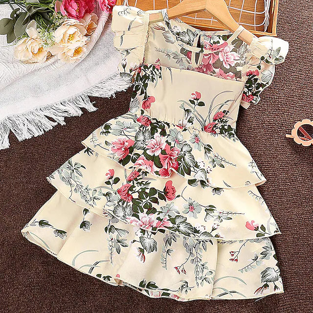 Kids Girls' Floral Dress Floral Casual Dress Above Knee Dress Casual