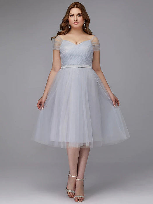 A-Line Elegant Cocktail Party Prom Dress Off Shoulder